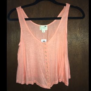 Cropped button down top